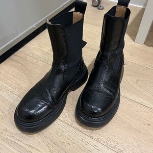 Ganni black leather boots